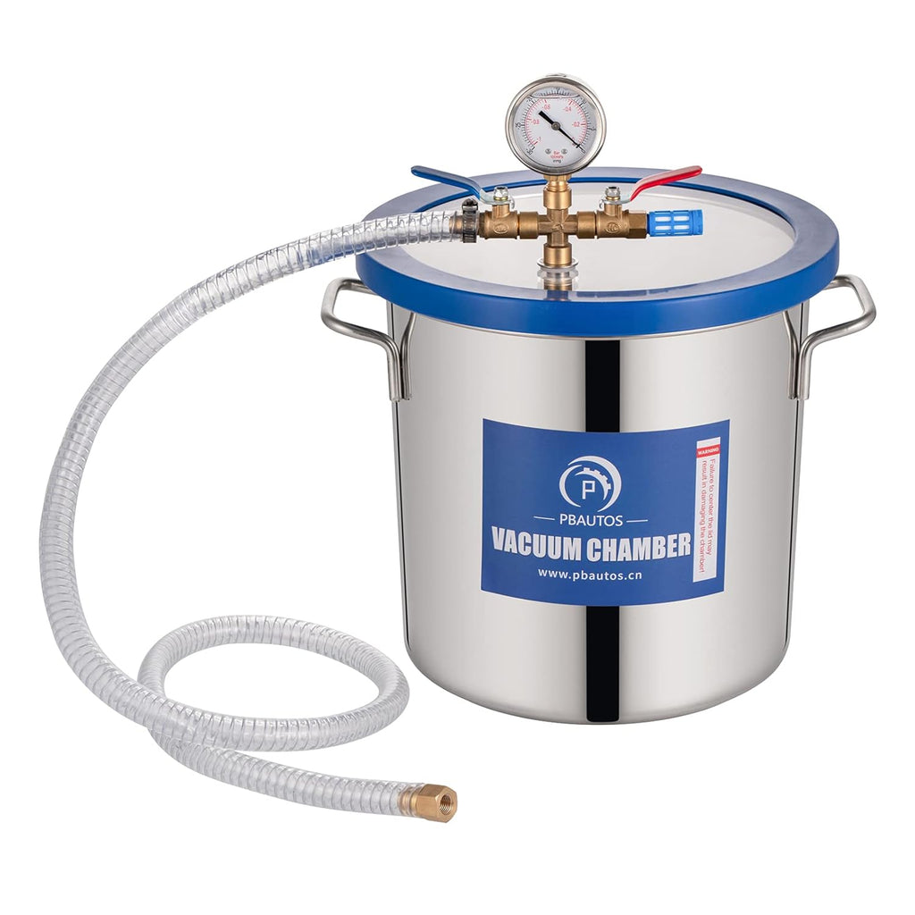 3 Gallon Stainless Steel Vacuum Chamber with 4CFM 1/3HP Single Stage Vacuum Pump T490
