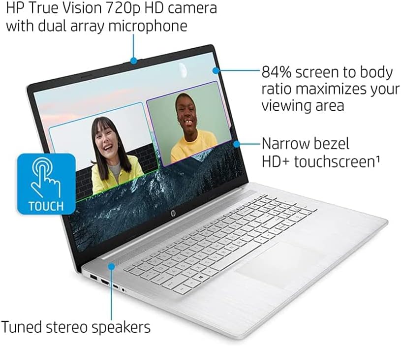 HP 17.3" HD+ Touchscreen Laptop, AMD Ryzen 5-5500U, 32GB RAM, 1TB HDD+1TB SSD, Silver L55247