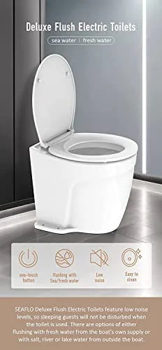 12V Deluxe Flush Electric Marine Toilet O890258