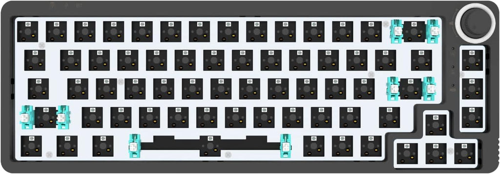 Clear Black 67 Keys Hot Swappable Mechanical Keyboard Kit J6568