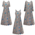 Cheetah Hydrangea Print Short Sleeve Dress L490854