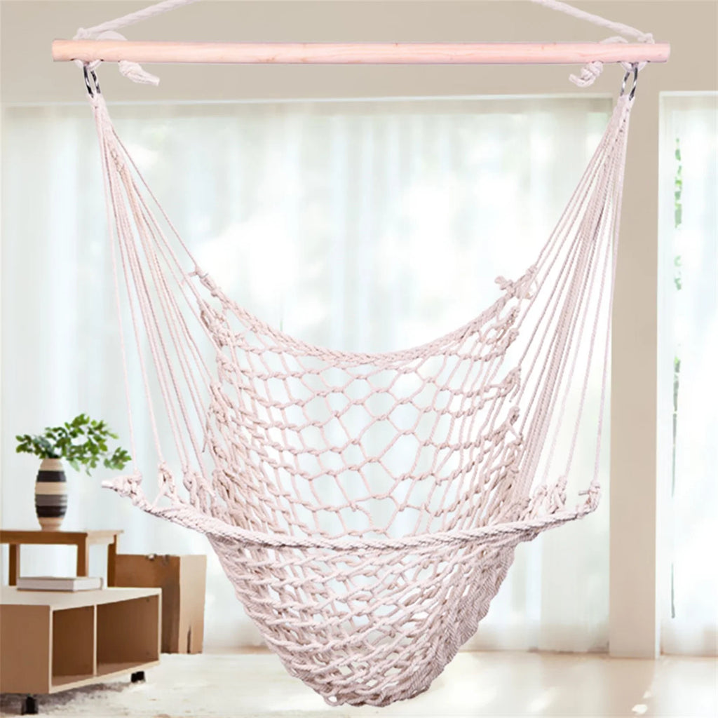 Beige Hanging Rope Air/Sky Chair Swing U312434