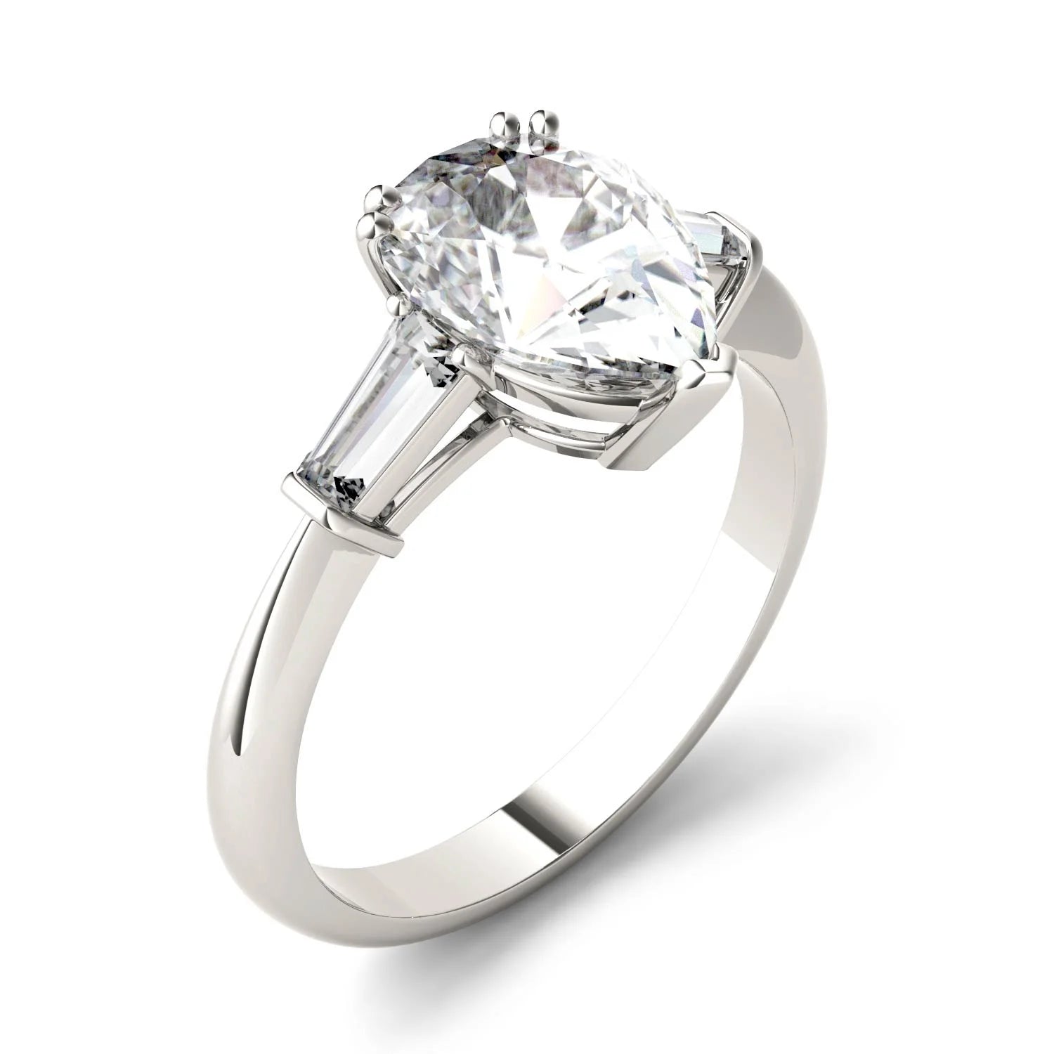 Pear Cut Moissanite Engagement Ring 2.47 DEW I290928