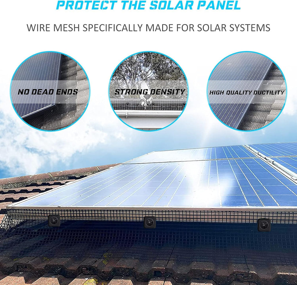 Solar Panel Bird Guard 6in X 100ft PVC Coated Galvanized Steel Wire Mesh B14107