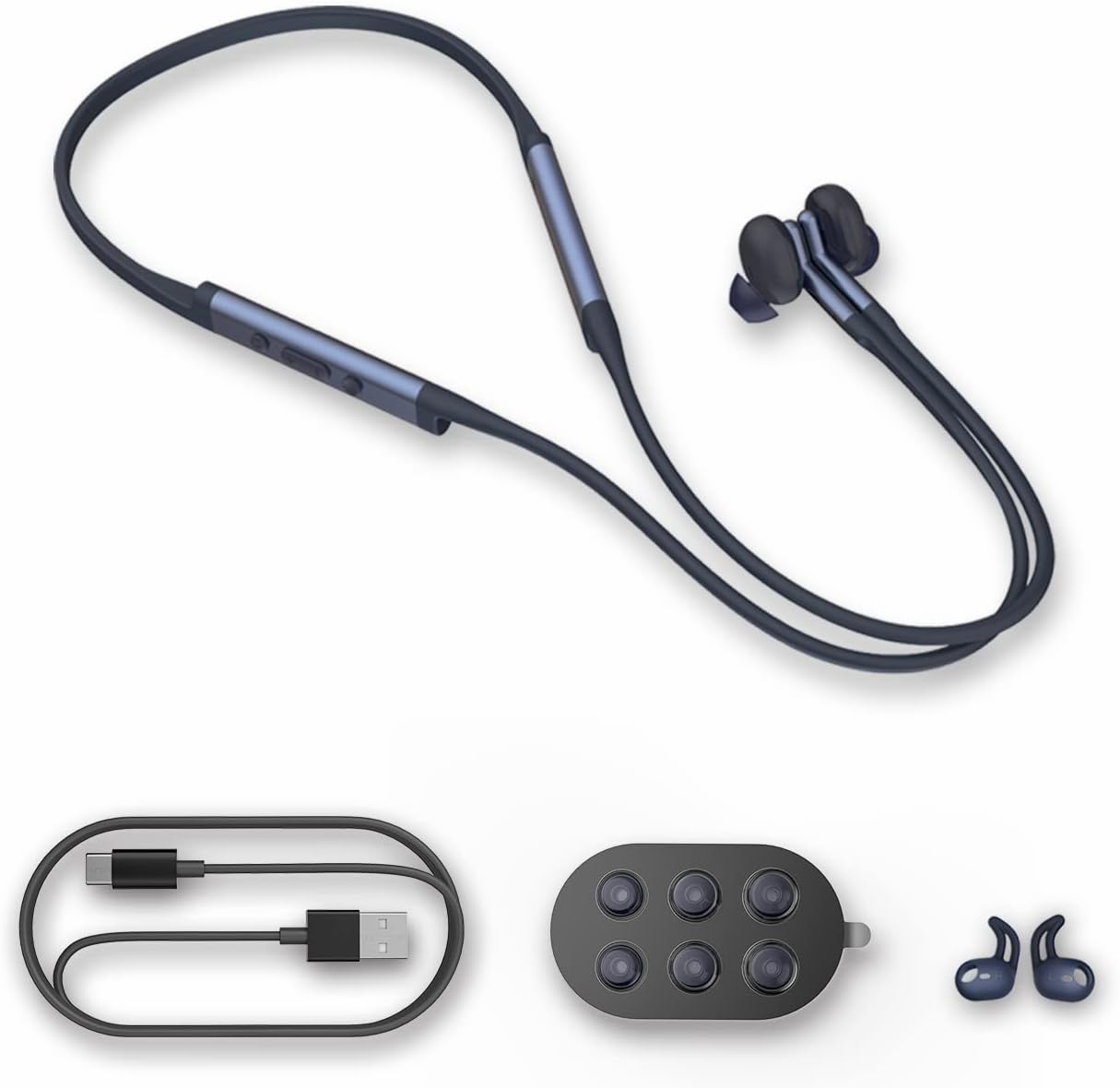 Wireless Neckband Sport Headphones with Active Noise Cancelling, Bluetooth 5.2, IP54 Sweat Resistant J72189