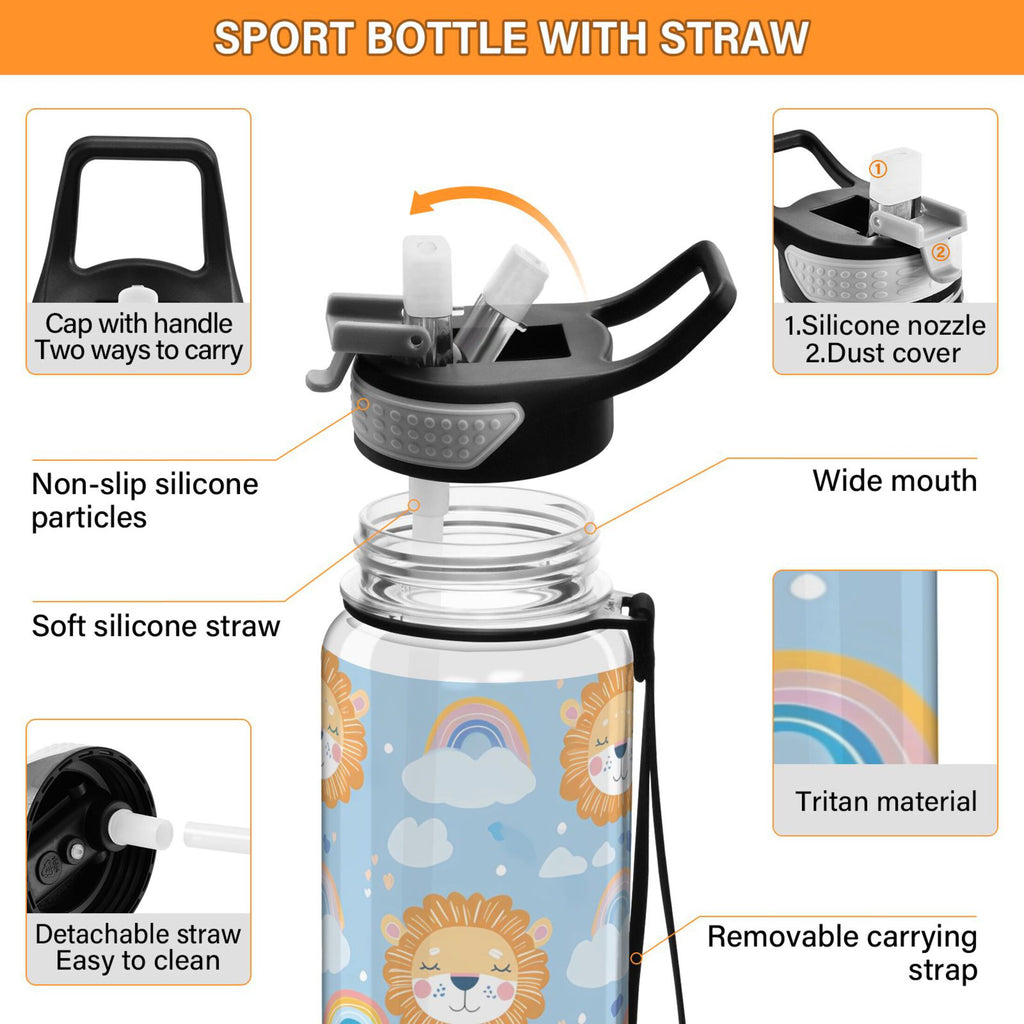 32oz Clear Triton Sports Water Bottle with Straw C926321