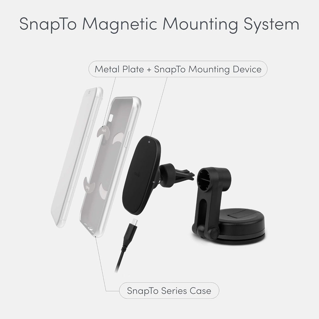 Magnetic Car Phone Holder with Wireless Charging, 10W Max, Pack of 2 P3209