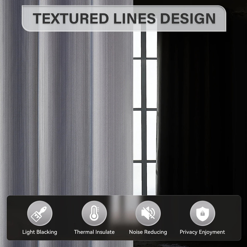 90% Blackout Curtains Set of 2 Panels, Light Gray, 52 x 84 inch I103269