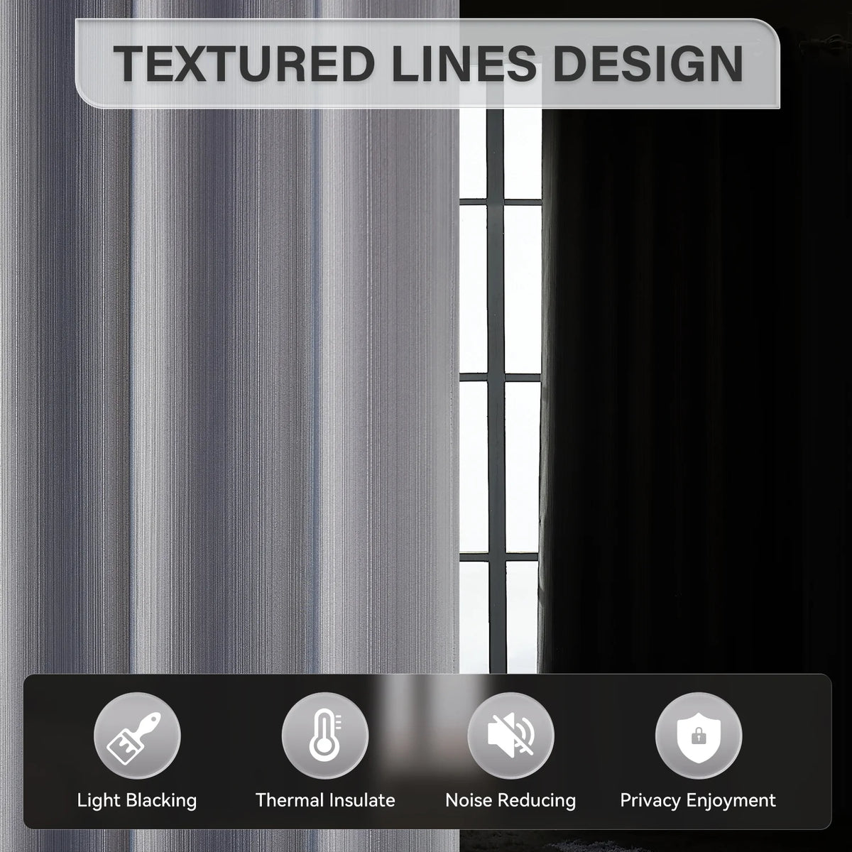 90% Blackout Curtains Set of 2 Panels, Light Gray, 52 x 84 inch I103269