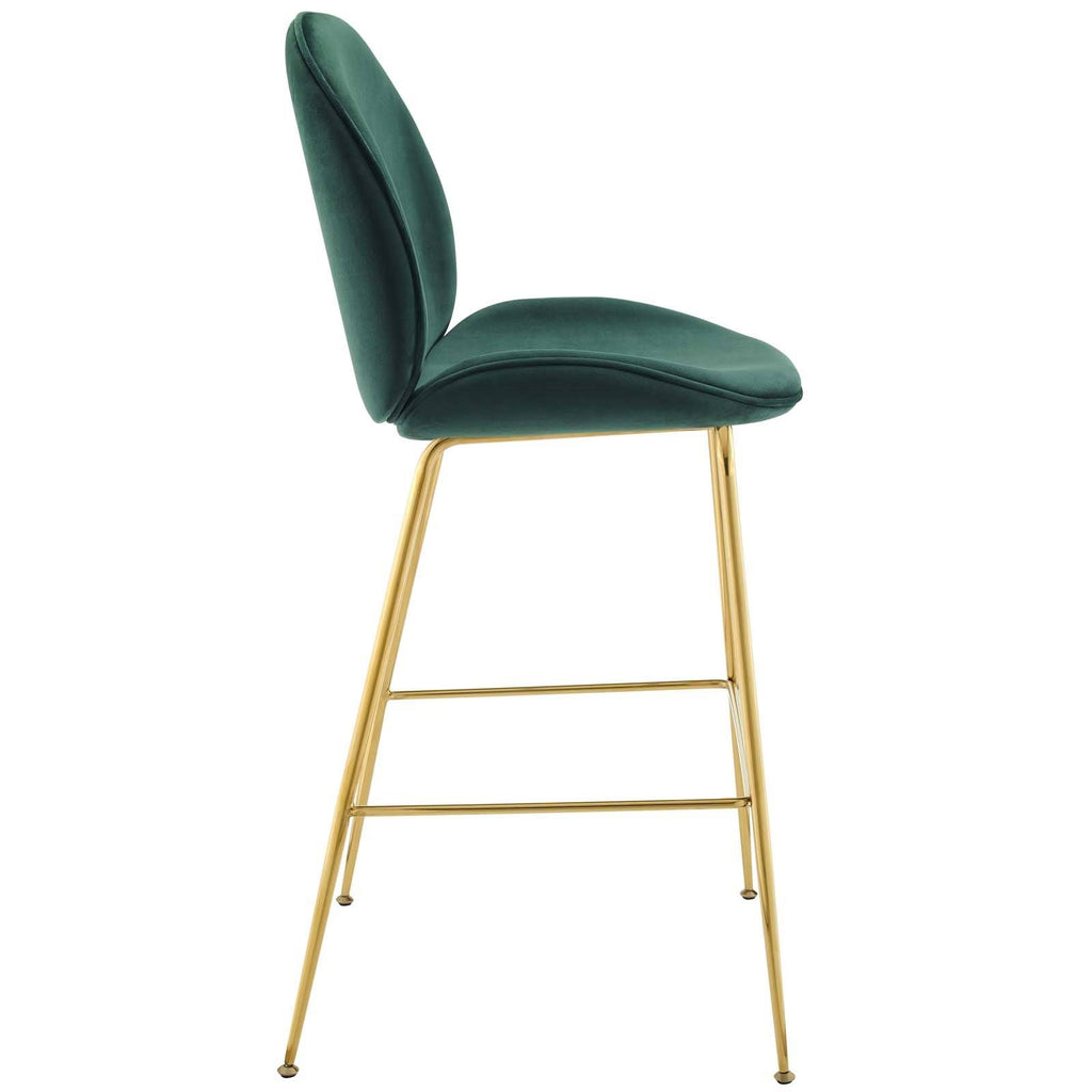 Navy Velvet Bar Stool with Stainless Steel Leg T537