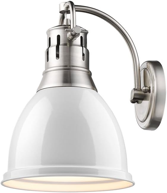 Pewter White Shade Sconce Z89725