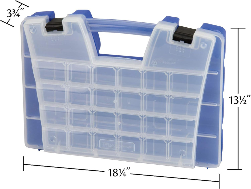 Multi Compartment Hardware and Crafts Portable Organizer Storage Case, Blue Pack of 2 O518229