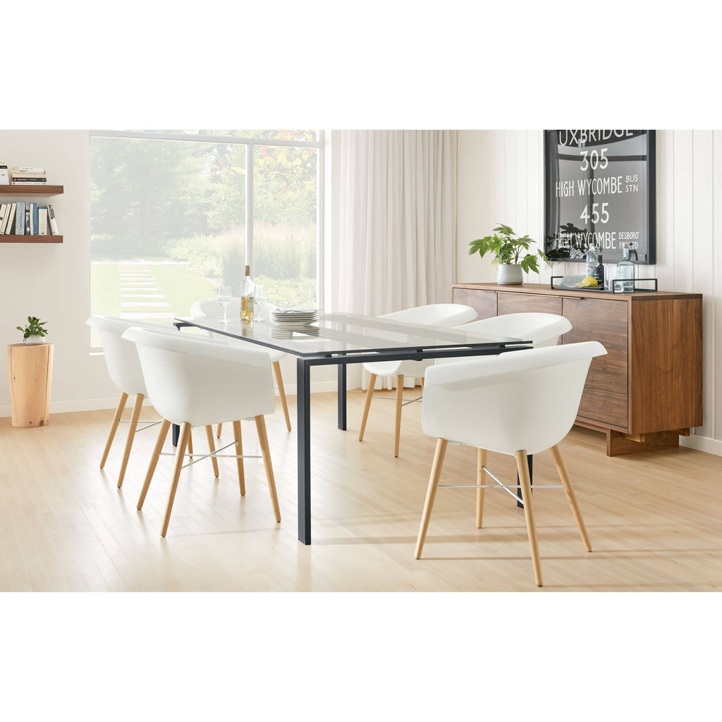 Satin Etched Tempered Glass Top Square Table F100