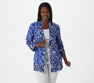 Printed Knit Cardigan, Size Large O959