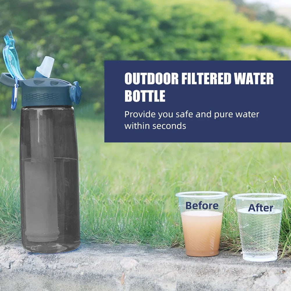 Black Tritan Water Filter Bottle with Lockable Lid H606765