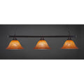 Three Light Billiard Black Copper Finish Square Light W865124