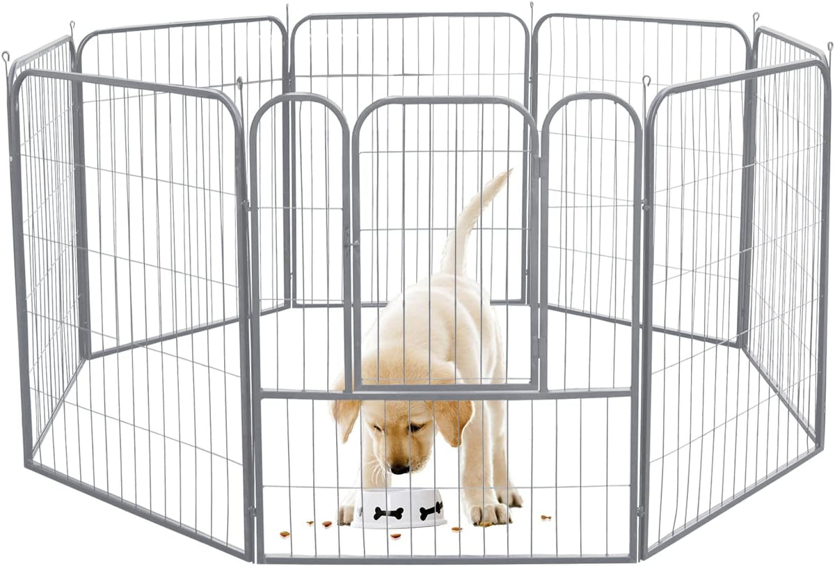Dog Playpen Outdoor, 4/8/16 Panels, 24/40 Height, with Doors R57136