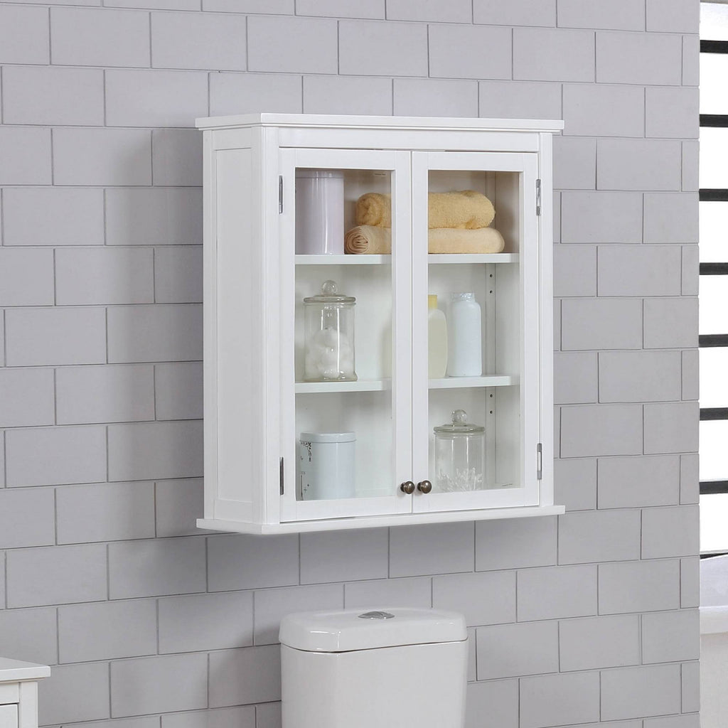 Wall Mounted Bath Storage Cabinet with Glass Cabinet Doors G2685
