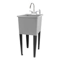 Grey Utility Sink with Chrome Finish Faucet Y7473