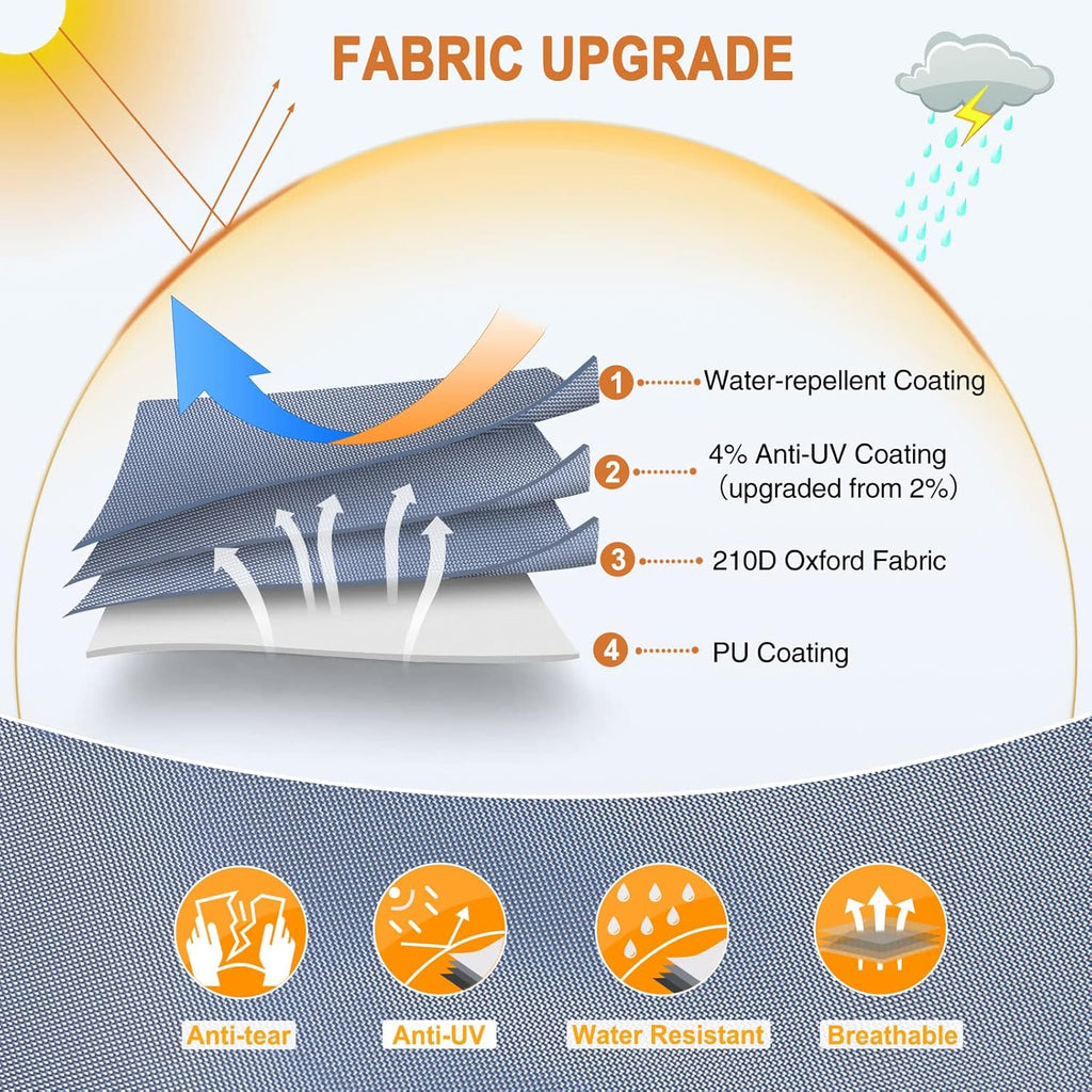 Waterproof 210D Travel Trailer RV Cover with 4 Gutter Spout Covers U389
