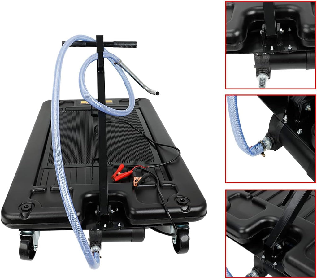 17 Gallon Low Profile Portable Oil Drain Pan with 12V DC Electric Pump G228464