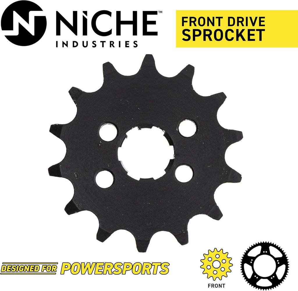 Drive Sprocket Chain Combo Front 14 Rear 46 Tooth 420HZ Standard 110 Links Pack of 2 E639