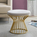Pink Velvet Ottoman Footrest I9167