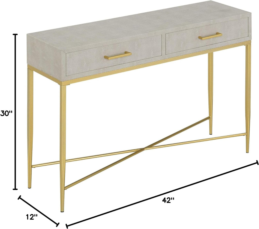 Beige/Gold Console Table B96912