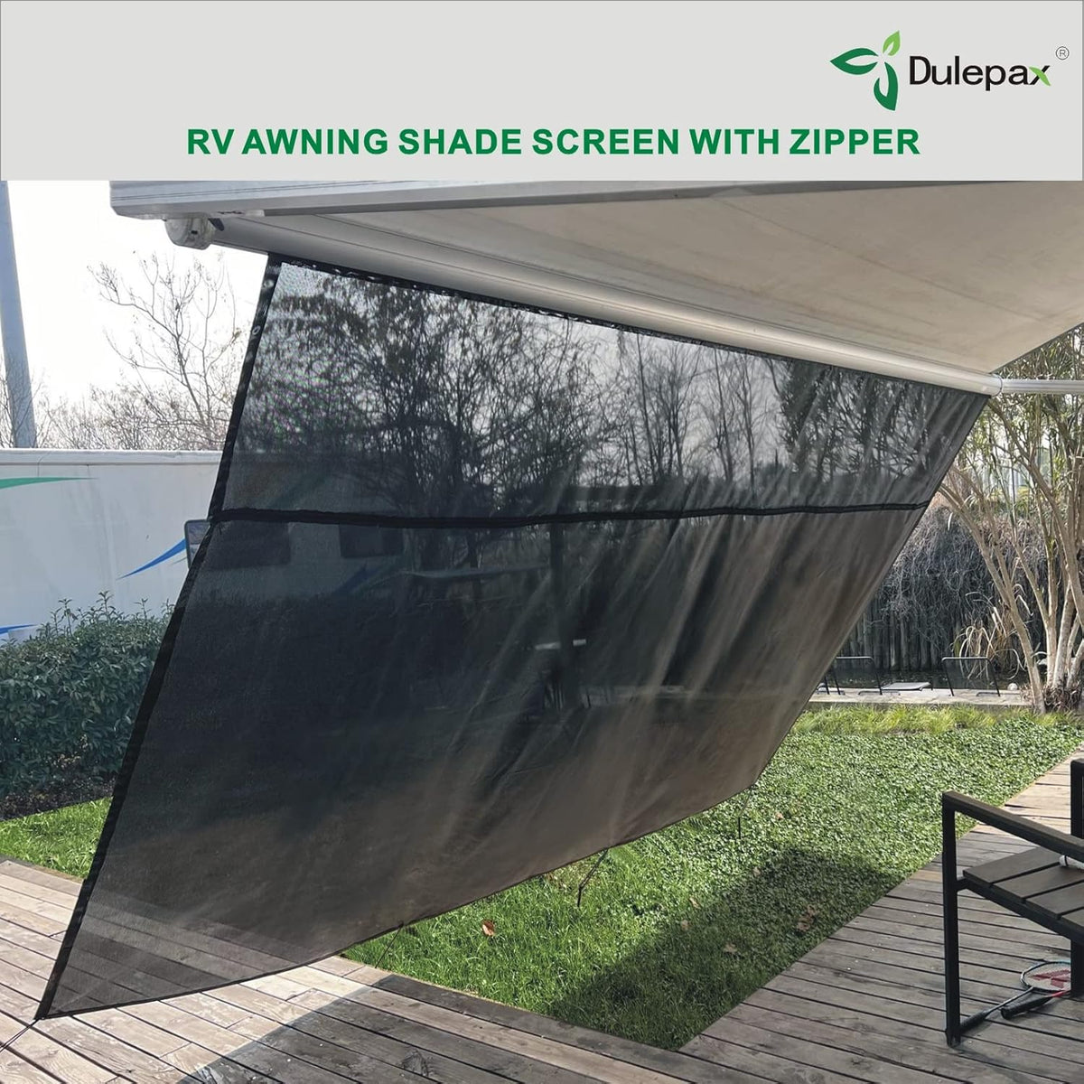 RV Awning Shade Screen with Zipper 9'X15'3'' P744641