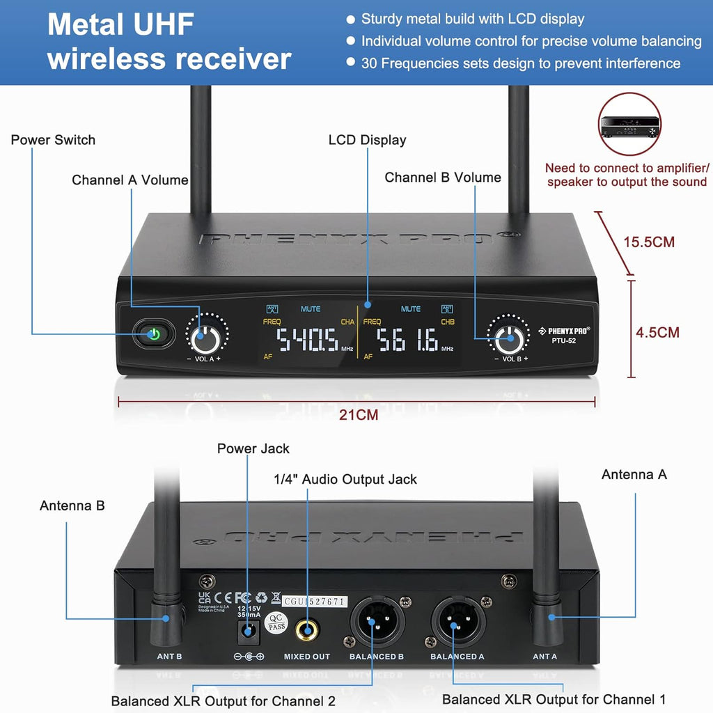 UHF Wireless Handheld Microphone System with Case G10609