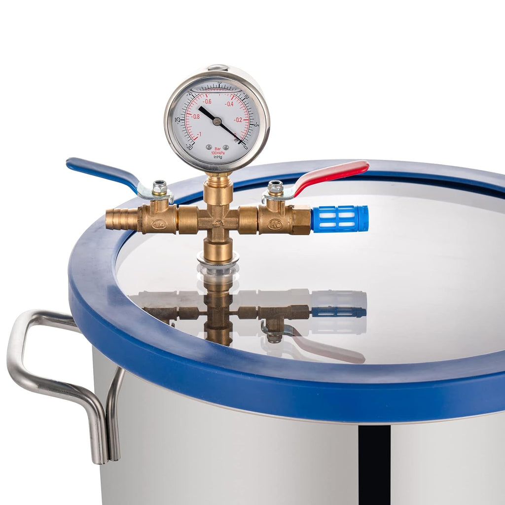 3 Gallon Stainless Steel Vacuum Chamber with 4CFM 1/3HP Single Stage Vacuum Pump T490
