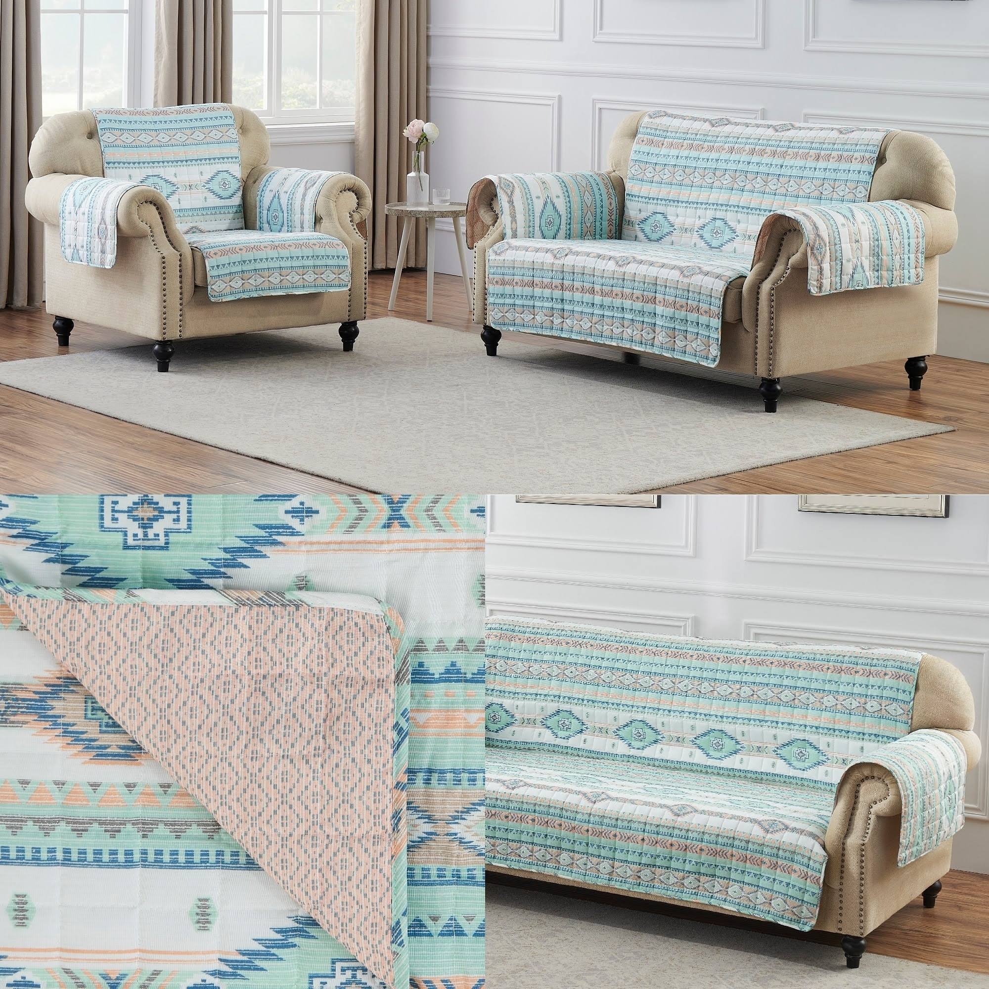 Tan Reversible Sofa Protector G807486
