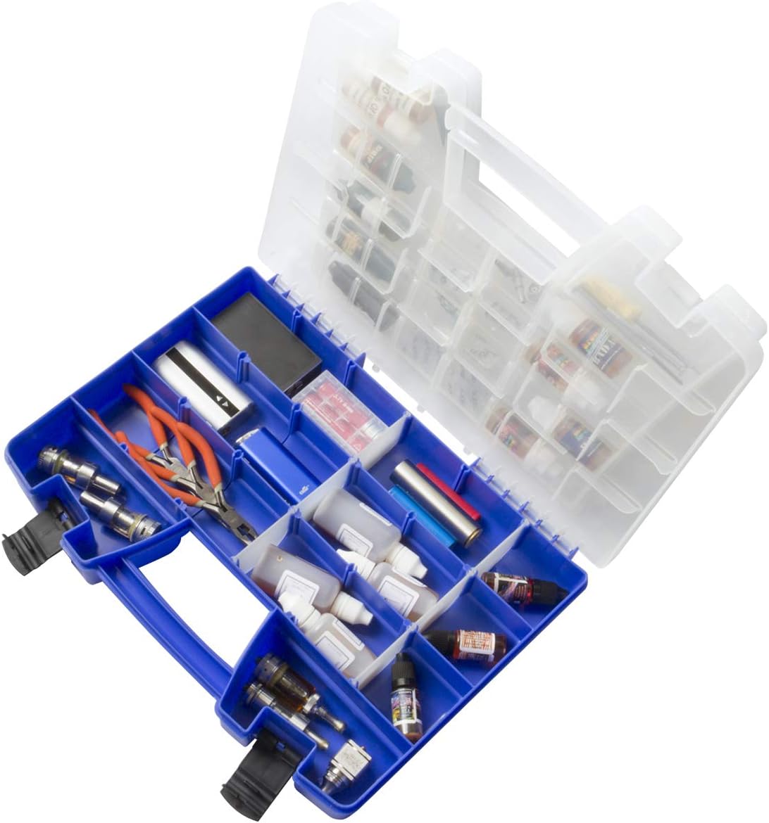Multi Compartment Hardware and Crafts Portable Organizer Storage Case, Blue Pack of 2 O518229