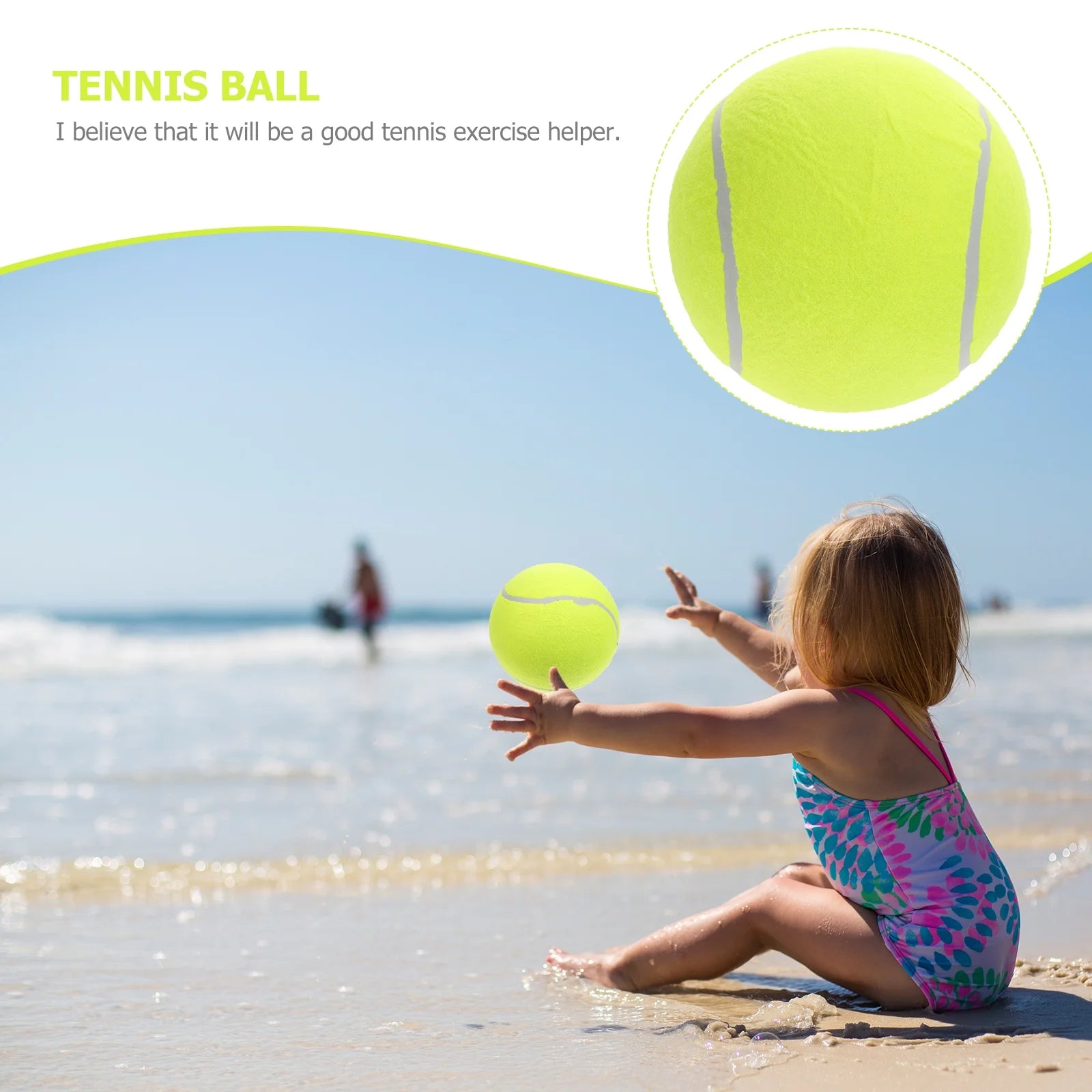 20cm Inflatable Flannel Tennis Ball Yellow Z655098
