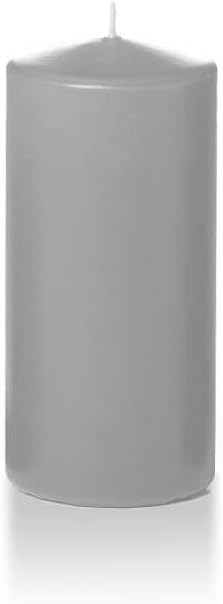 3 x 6 Light Gray Round Pillar Candles - 6 Candles - 60 Hours P513