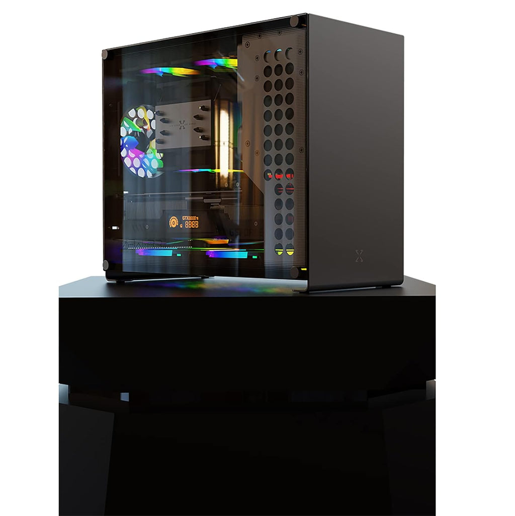 Dark Gray Aluminum Tempered Glass PC Case G4908