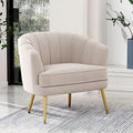 Velvet Accent Chair with Ottoman, Golden Metal Legs N42780