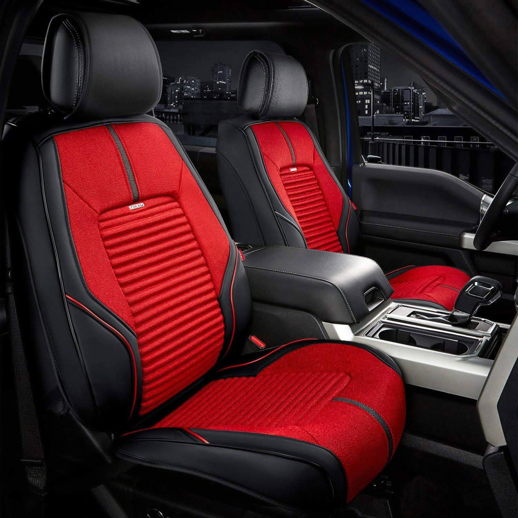 Red Seat Covers with Black Sides A358468