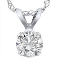 14K White Gold Solitaire Pendant Necklace G8925