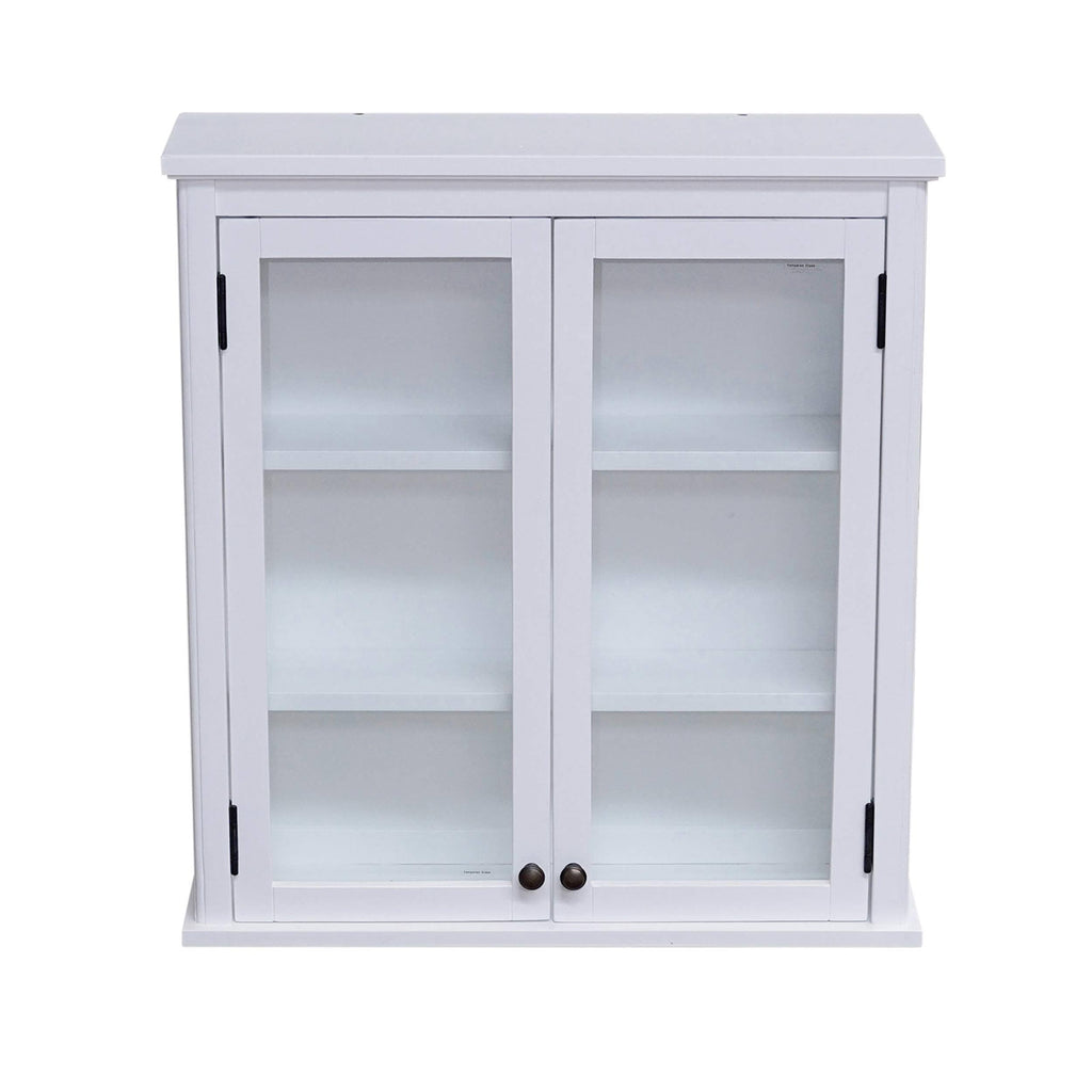 Wall Mounted Bath Storage Cabinet with Glass Cabinet Doors G2685
