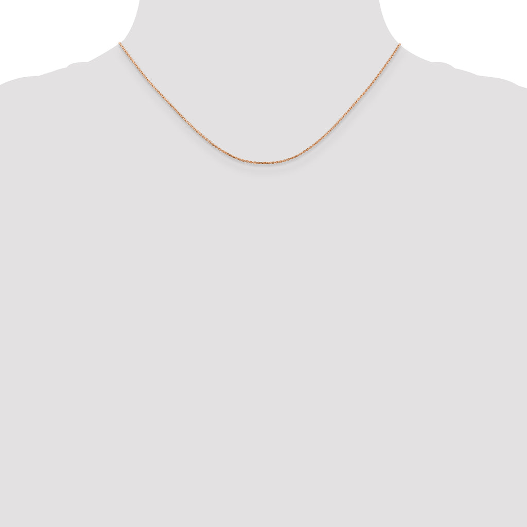14 Karat Rose Gold Diamond-cut Cable Chain Necklace P224
