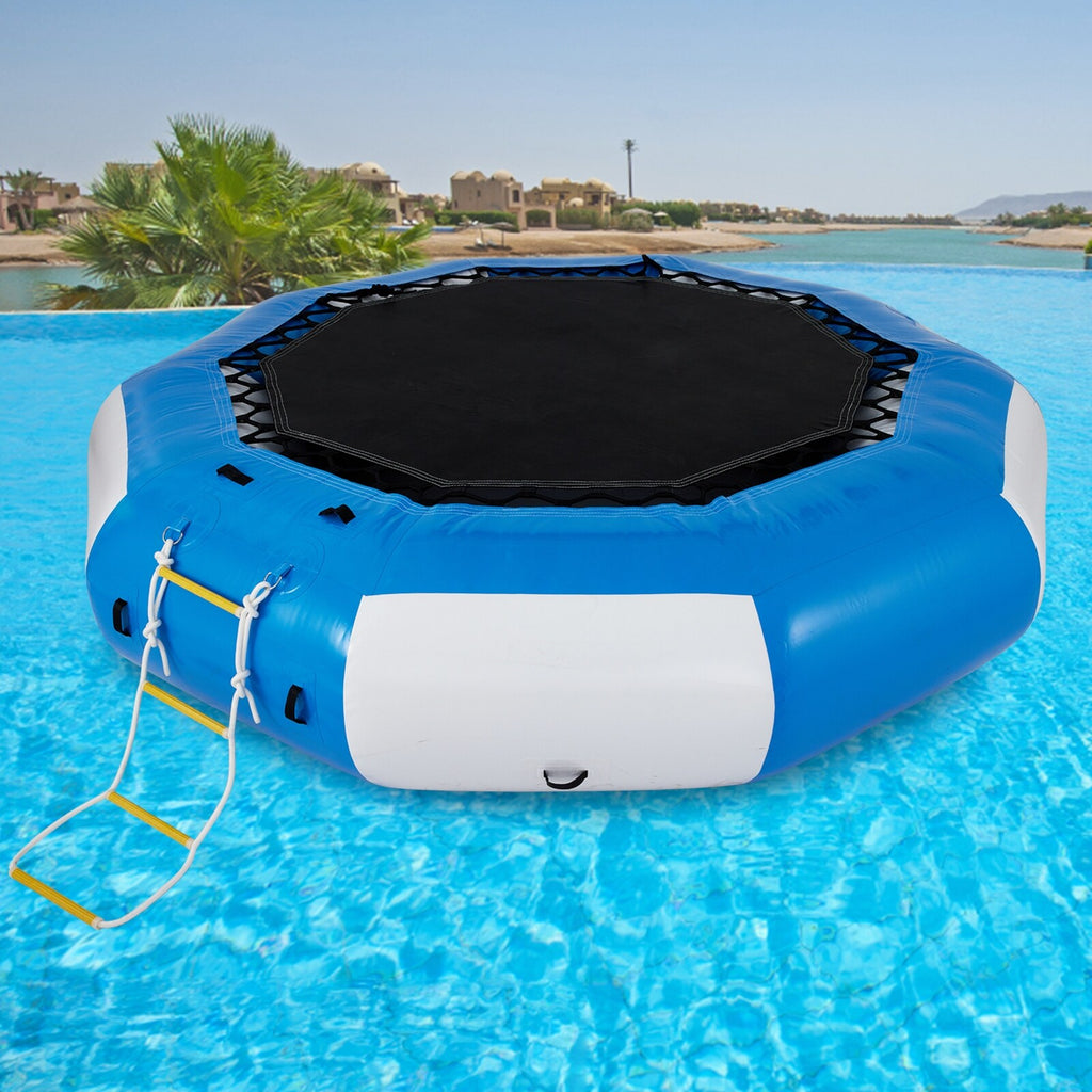 Inflatable Water Trampoline with Ladder 13ft Y85394