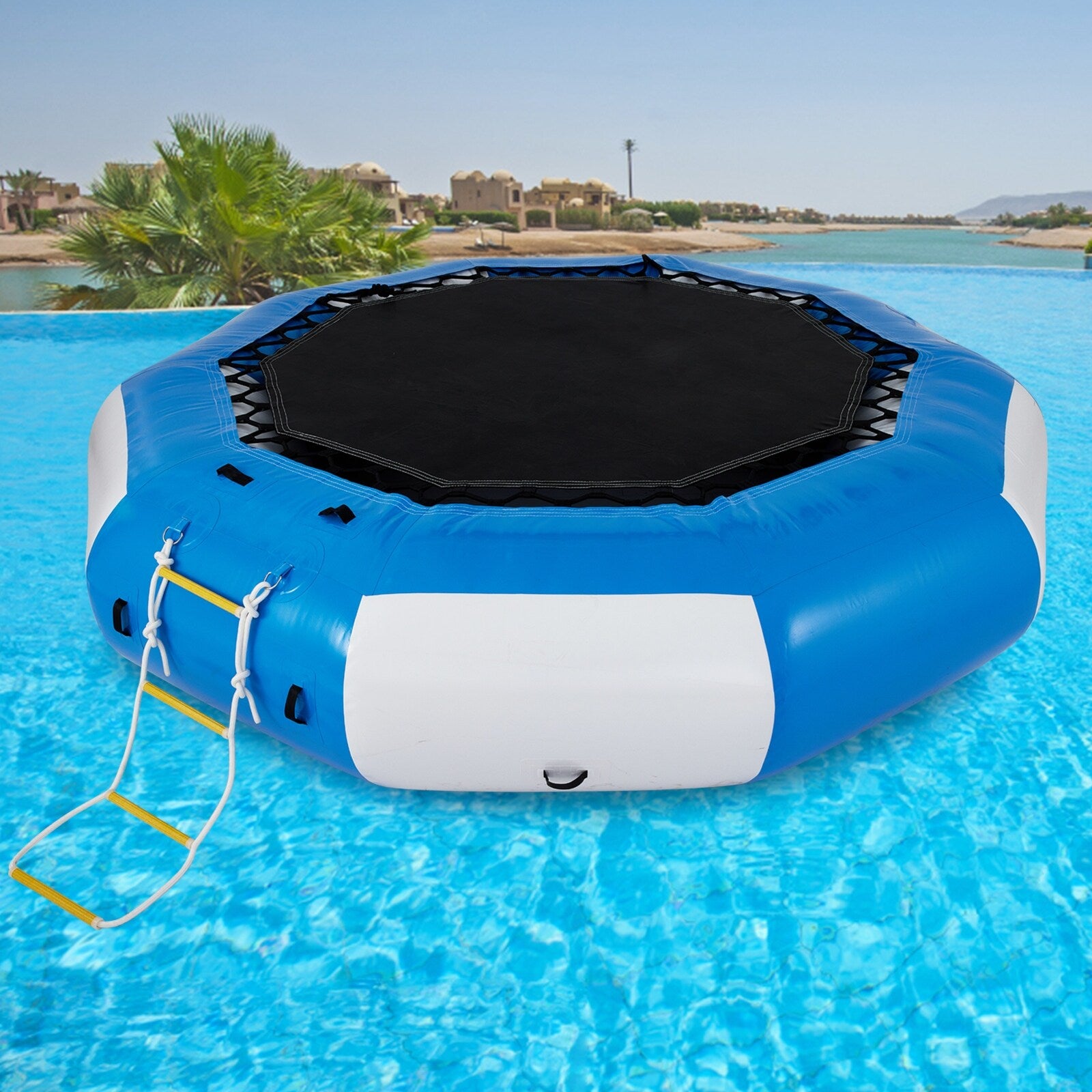 Inflatable Water Trampoline with Ladder 13ft Y85394