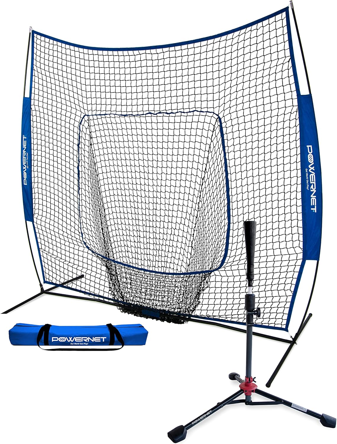 7x7 Baseball Softball Practice Net with Travel Tee O474