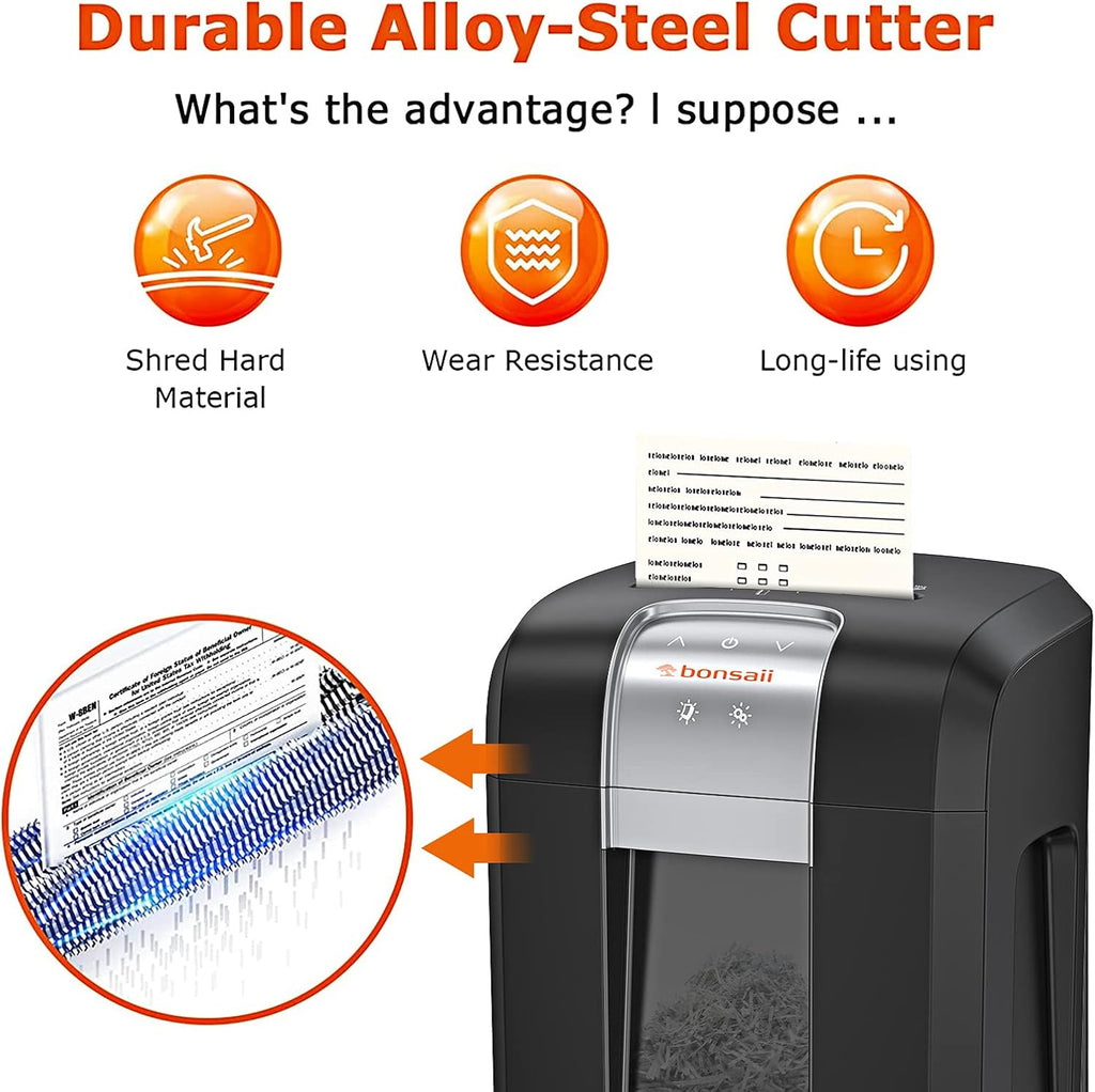 18-Sheet Cross-Cut Paper Shredder with Jam Proof System, 7.9 Gallons Pullout Wastebasket, Black W56822