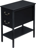 Brown 2 Drawer Nightstand with Shelf H130972