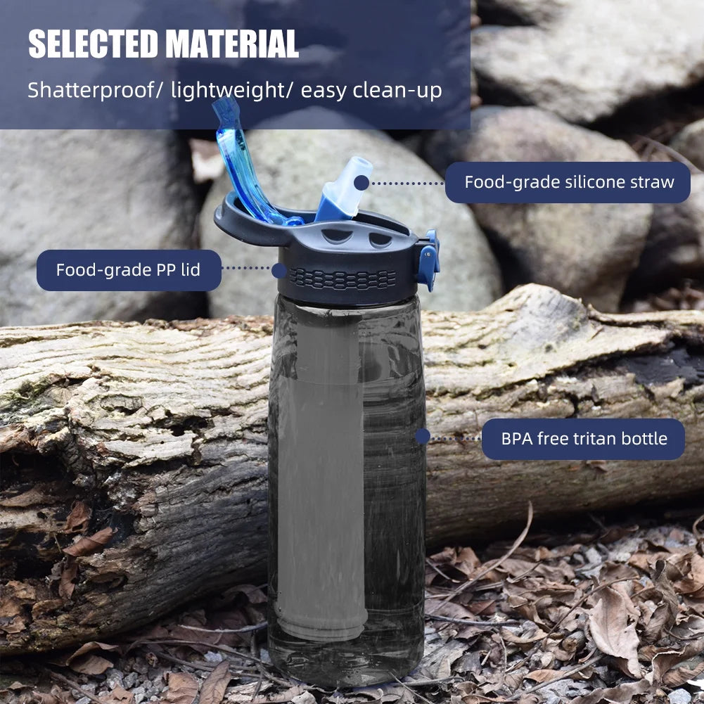 Black Tritan Water Filter Bottle with Lockable Lid H606765