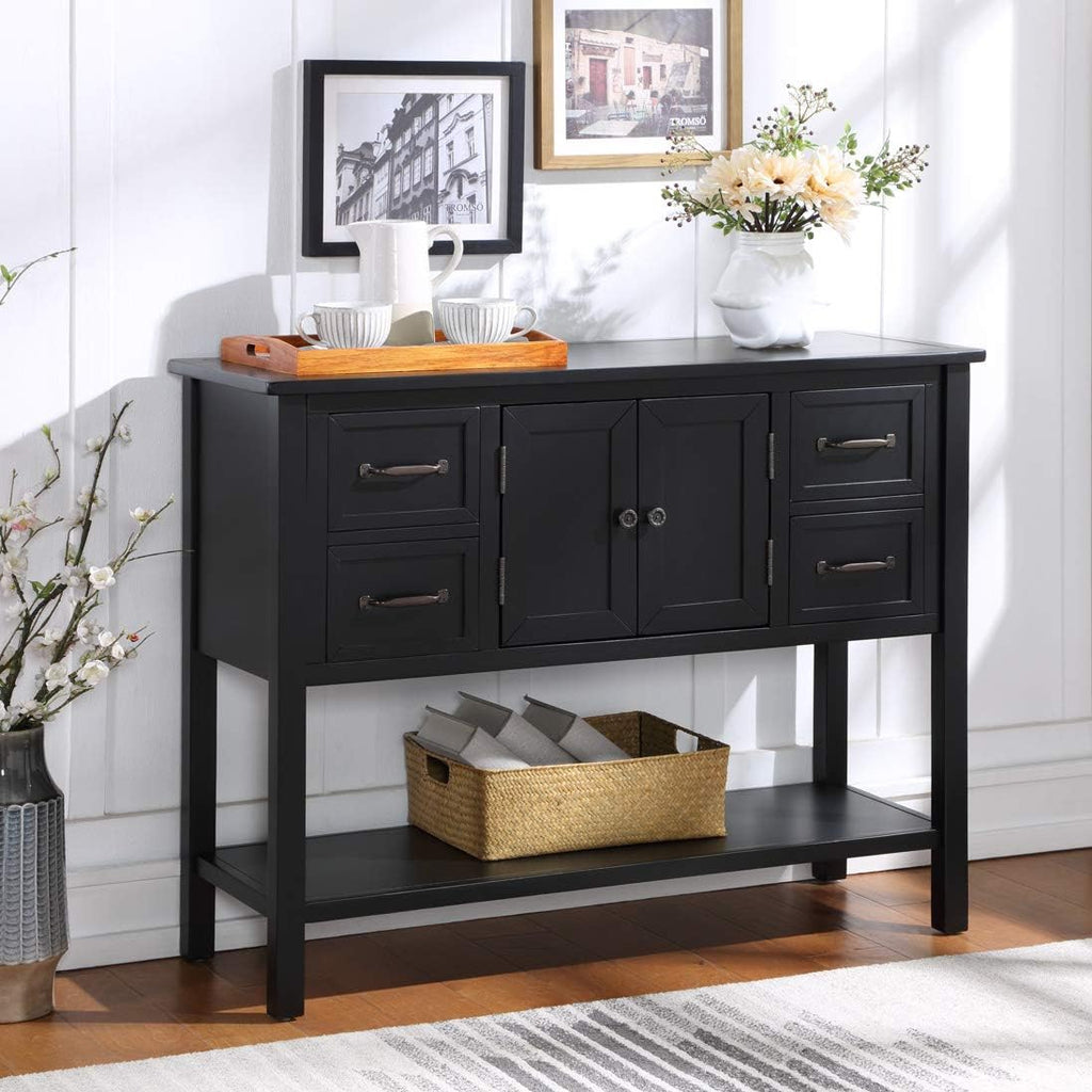 Light Green 6 Drawers Sideboard Console Table with Cabinet and Bottom Shelf U172789