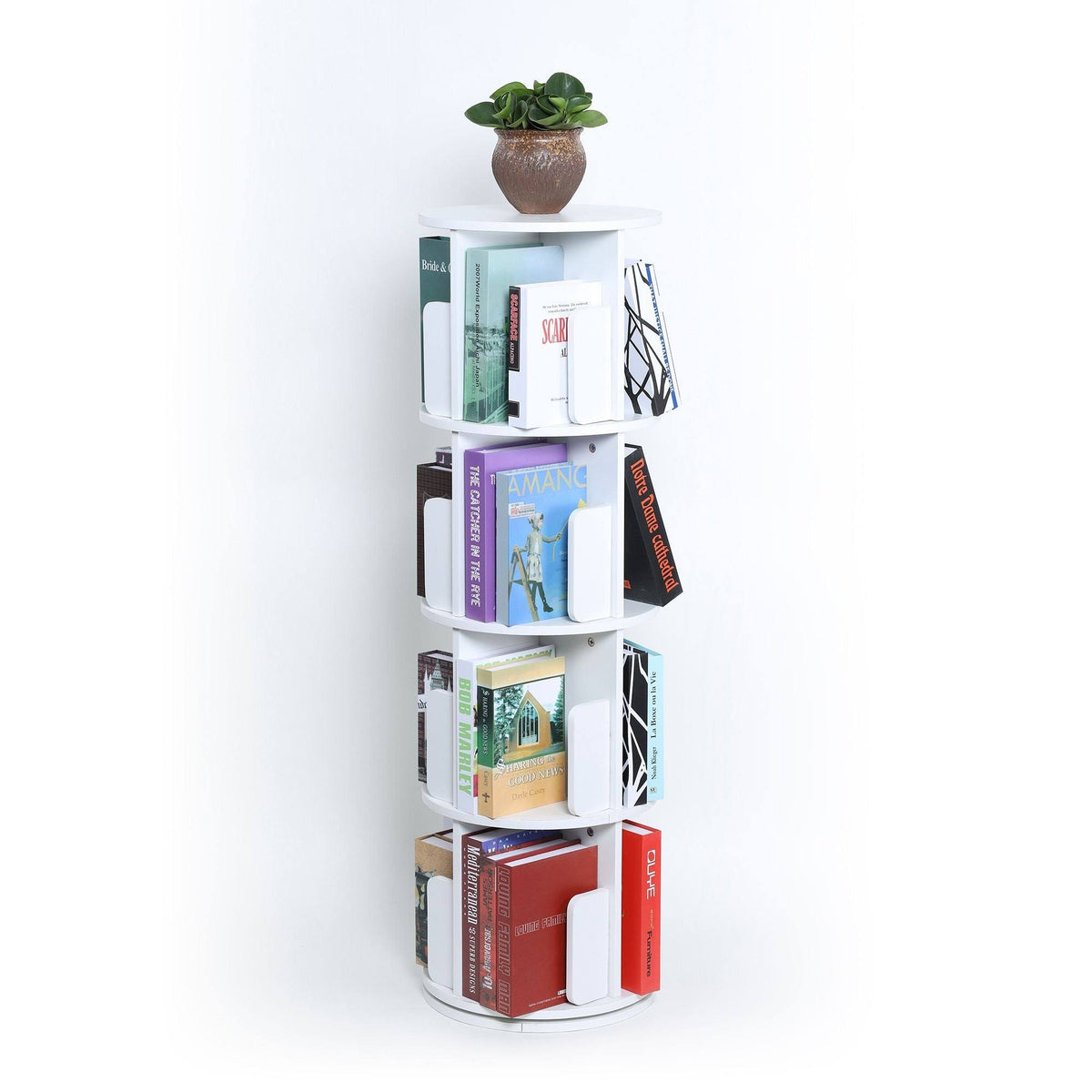 Dark Walnut Rotating Bookshelf P4016