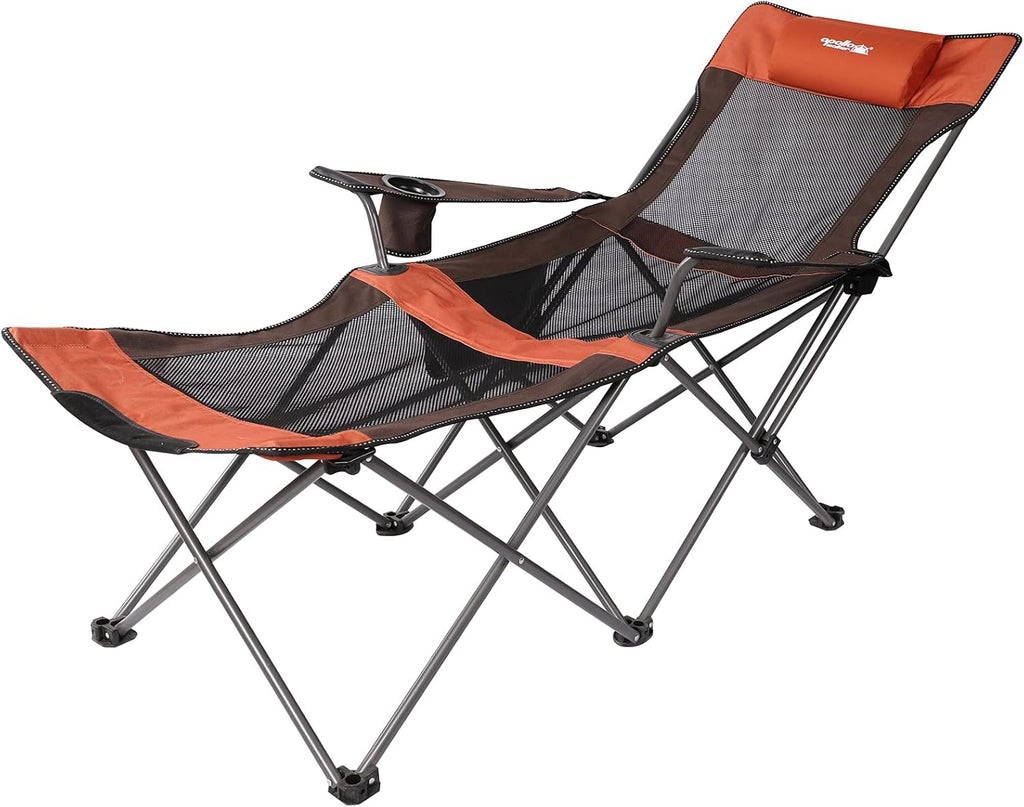 Mesh Folding Reclining Camping Chair with Carry Bag D911397